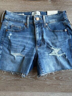 Women's High-Rise Midi Jean Shorts NEW WITH TAGS 4 inch inseam size 0/25